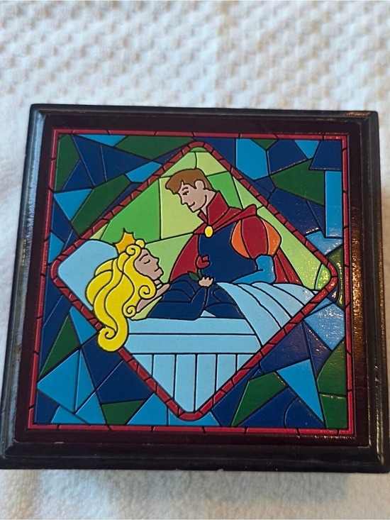 Disney Other - Walt Disney Sleeping Beauty Keepsake Trinket Box Wooden with Mosaic Design